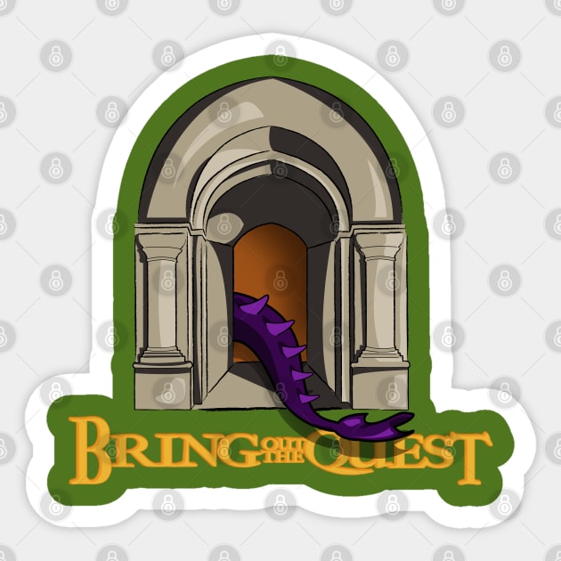 Quest Unveiled: Medieval Dragon Entrance Sticker by Fun Funky Designs